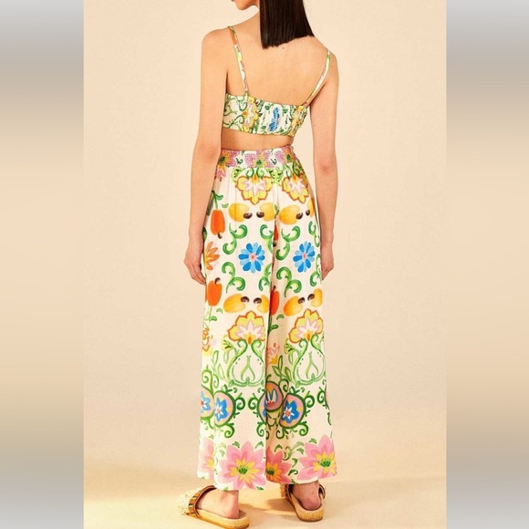 FARM Rio Watercolor Bow Jumpsuit Size M - Picture 5 of 9